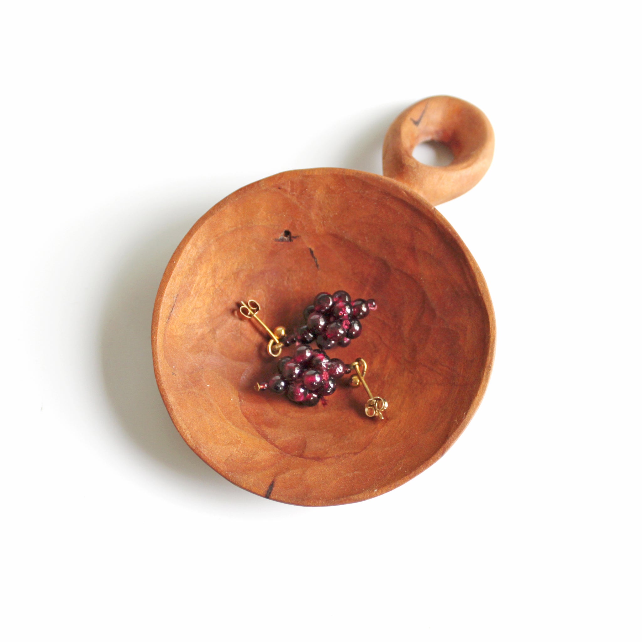 アンティーク ガーネット ピアス大② 10金の金具 リメイク